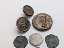 Äldre knappar & mynt bl.a. 1628 delvis Silver