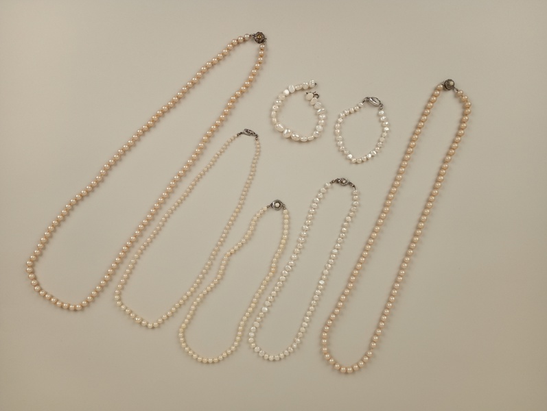 Pärlhalsband & armband med Silverspänne