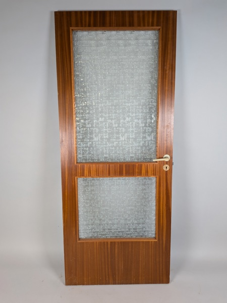 Innerdörr med dekorerat glas, ca 1950-/1960-tal, Svenska Dörr AB Nybro