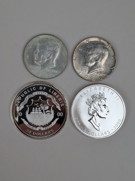 Silvermynt, USA, Liberia & Canada