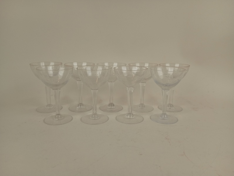 Glas, slipad dekor 9 st
