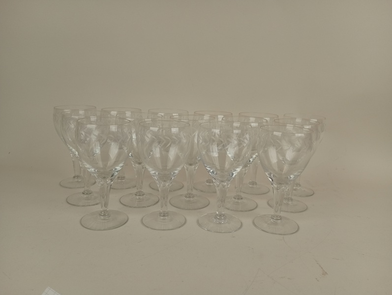 Vinglas, 15 st Slipad dekor