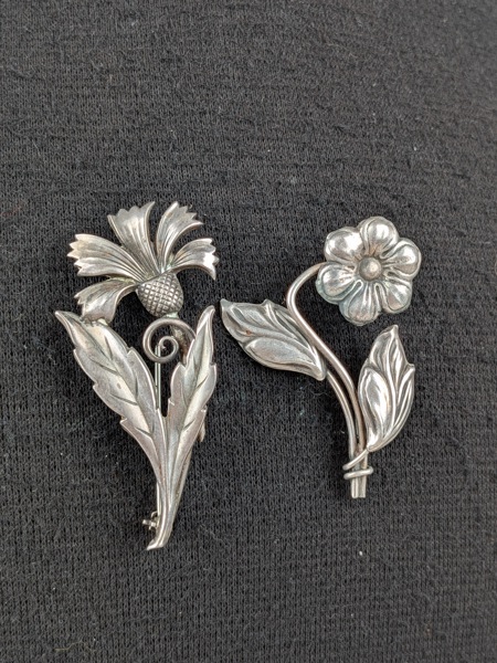 Broscher 2 st, Silver