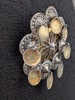 Brosch / Dräktsmycke, Silver & mässing 1886, Allmoge