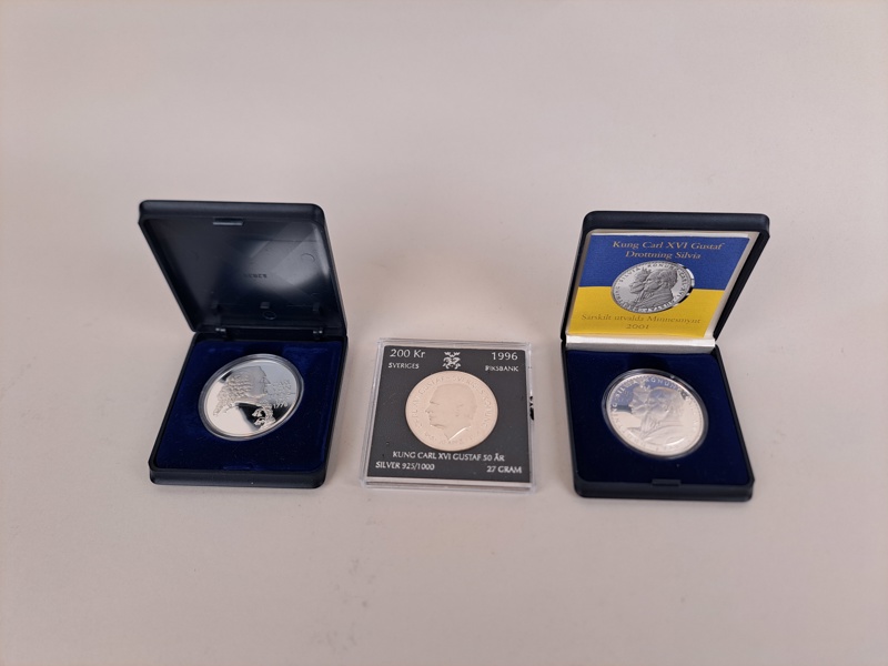 Jubileumsmynt, Silver bl.a. Kung Carl Gustaf 50 år