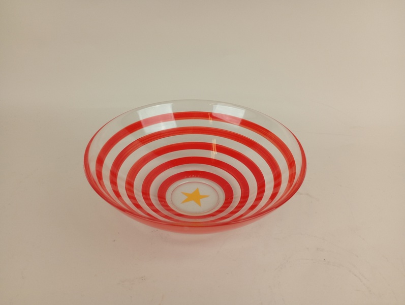 Glasskål, "Clown" Anne Nilsson Orrefors, signerad