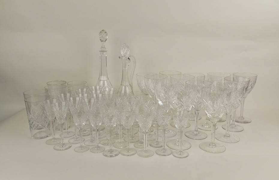 Glasservis, Rutslipad dekor