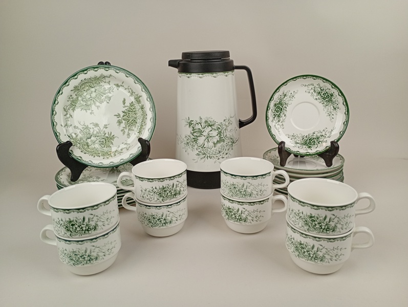 Kaffeservis, "Grön Anna" Rörstrand, 25 delar
