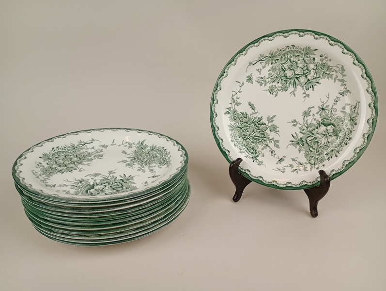 Assietter, 12 st "Grön Anna" Rörstrand