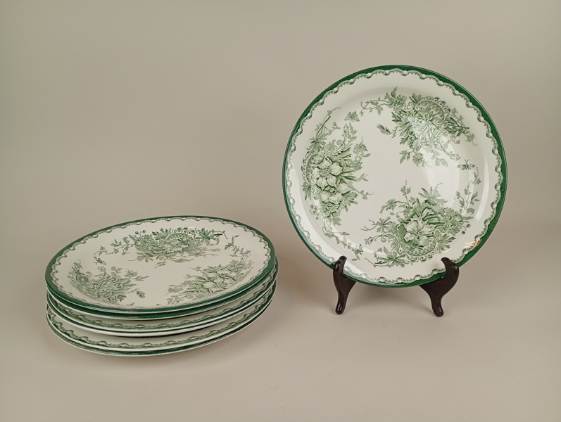 Mattallrikar 7 st, "Grön Anna" Rörstrand
