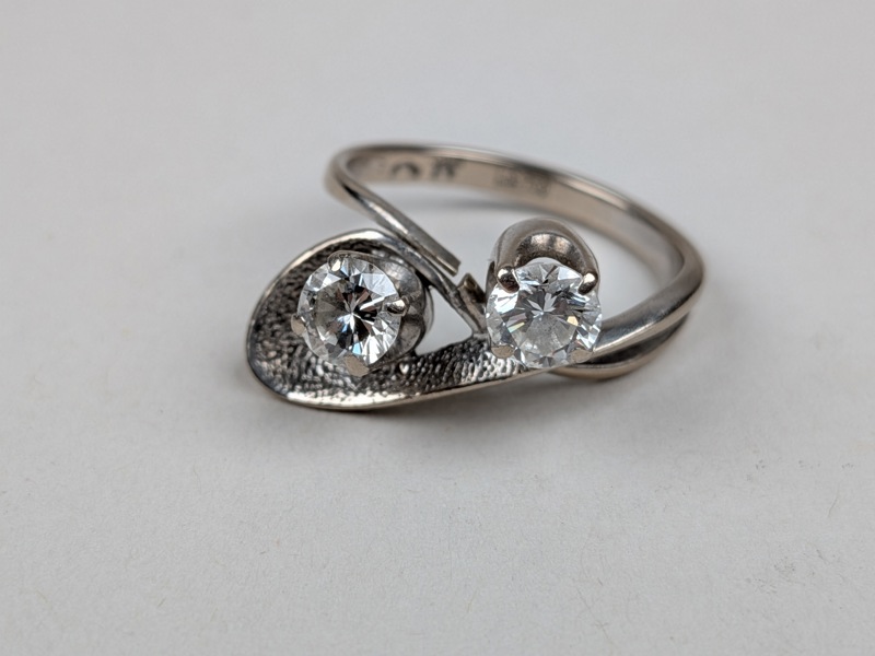 Syskonring, 18 k Vitguld med Diamanter, Sovjetunionen