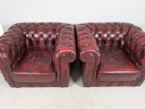 Fåtöljer, par Chesterfield skinn