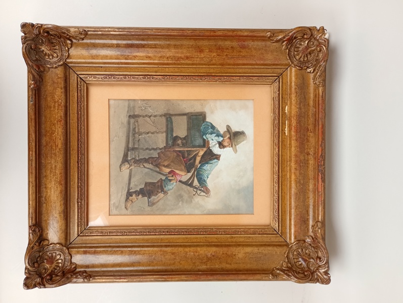 Akvarell, signerad, oidentifierad konstnär