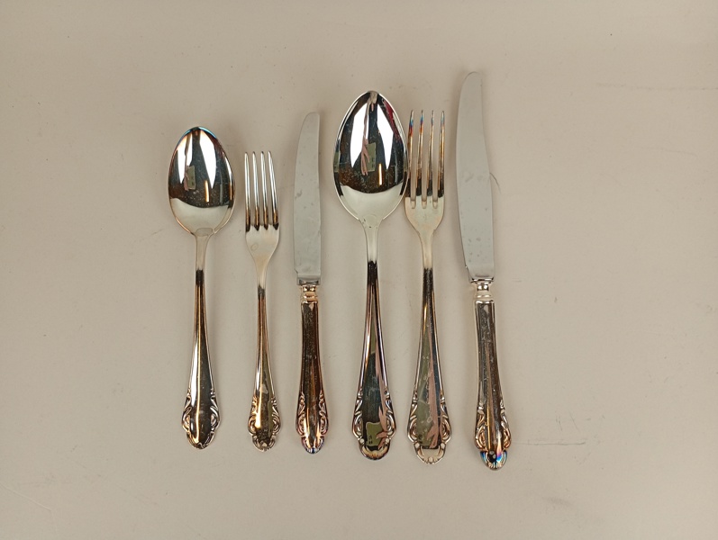 Bestickuppsättning, "Haga" nysilver 59 delar