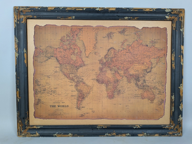 Inramad karta med ram, samtida