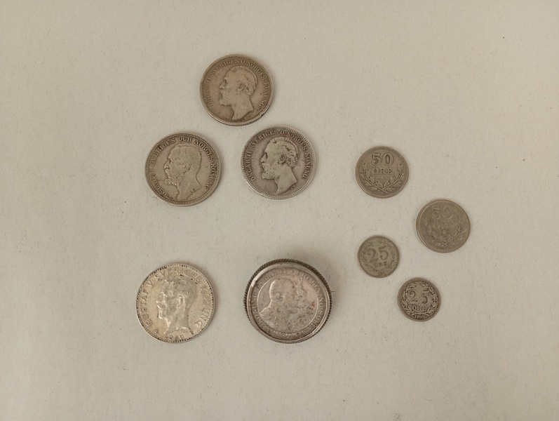 Silvermynt Silver bl.a. Oscar II