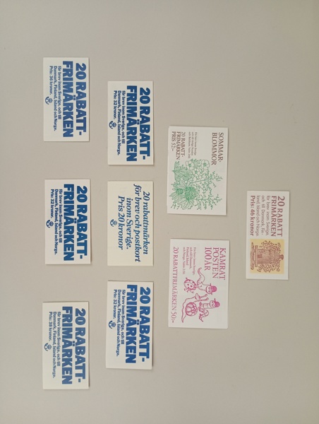 Rabatthäften, 9 st Postfriska