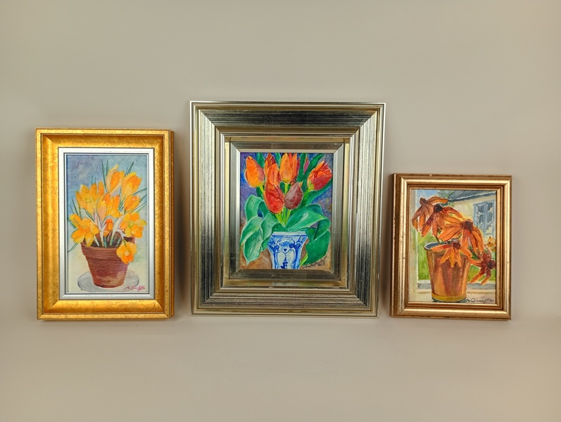 Oljemålningar 3 st, , Mary Grouleff, signerade