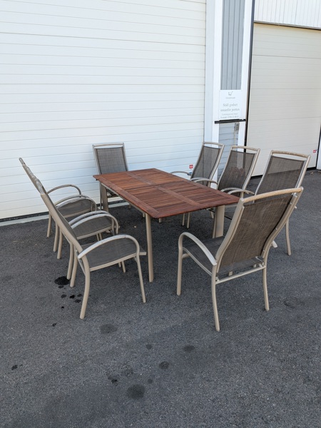 Trädgårdsgrupp, Brafab Teak & lättmetall, 9 delar