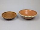 Skålar 2 st, halvglaserat lergods
