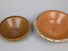 Skålar 2 st, halvglaserat lergods