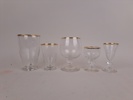 Glasservis, Guldkant & slipad dekor, 57 delar