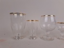 Glasservis, Guldkant & slipad dekor, 57 delar
