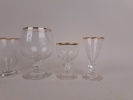Glasservis, Guldkant & slipad dekor, 57 delar