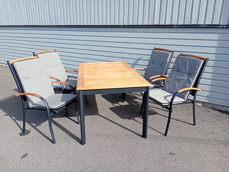 Trädgårdsmöblemang, teak & metall