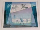 Färglitografi, " Örnar över staden" Sven Jonson, signerad & numrerad