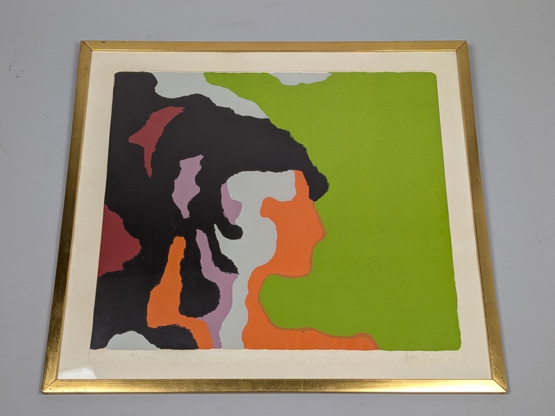 Färglitografi, Max Bilde, signerad