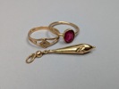 Skrotguld/ ringar & hänge, 18 k Guld
