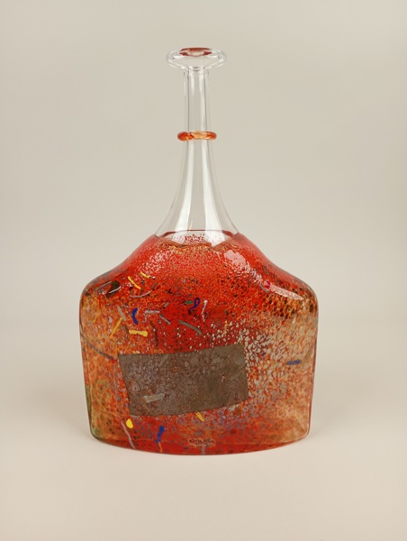 Flaska / Konstglas, "Satellite" Bertil Vallien Kosta Boda , signerad