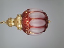 Taklampa, glas & gulmetall
