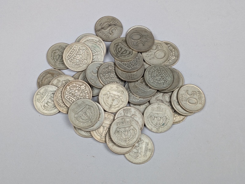 Silvermynt 50 öre, 40 % Silver