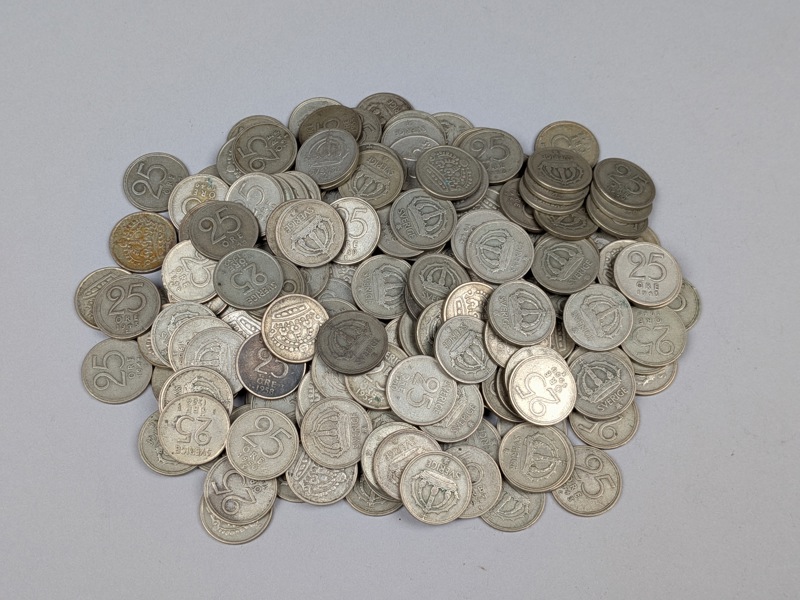 Silvermynt 25 öre 40 %