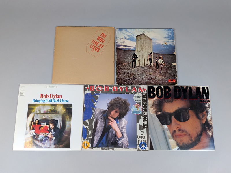 LP-skivor 5 st Bob Dylan & The Who