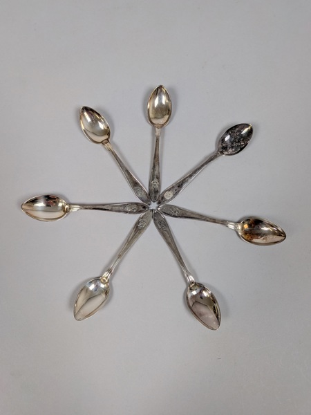 Teskedar, Silver med Skyttedekor