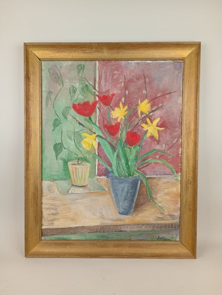 Olja på duk, "Vårbukett" Arne Måryd, signerad