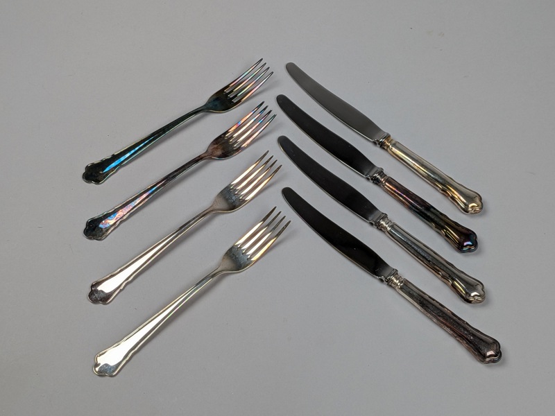 Silverbestick, "Chippendale" 8 delar