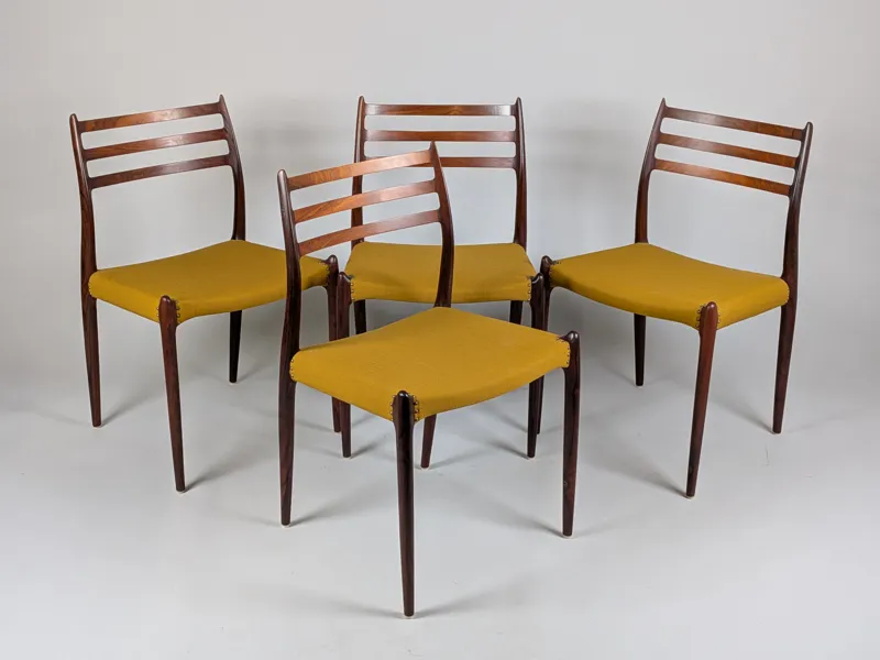 Stolar, modell 78, Jakaranda, Niels O. Møller, J.L Møllers Møbelfabrik, Danmark, 4 st