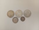 Silvermynt, 5 st bl.a. Half Dollar