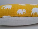 Uppsydda kuddar med tyg "Elefant" gul, Estrid Ericson Svenskt Tenn