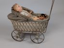 Äldre dockvagn & docka, 1800-tal