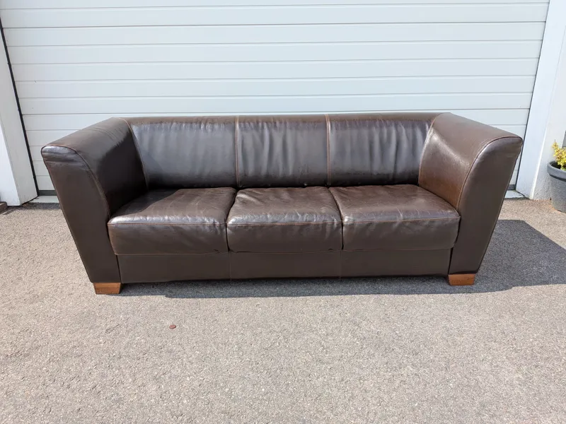 3-sits soffa, skinn