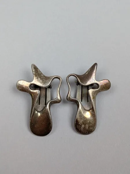 Silverörhänge med clips,"Splash" Henning Koppel Georg Jensen