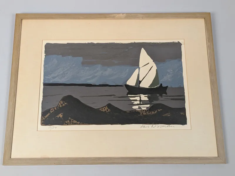 Färglitografi, Lars Norrman, signerad