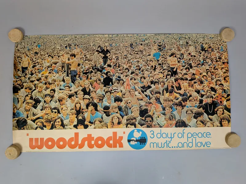 Poster, "Woodstock" Warner Bros Ink 1970 England