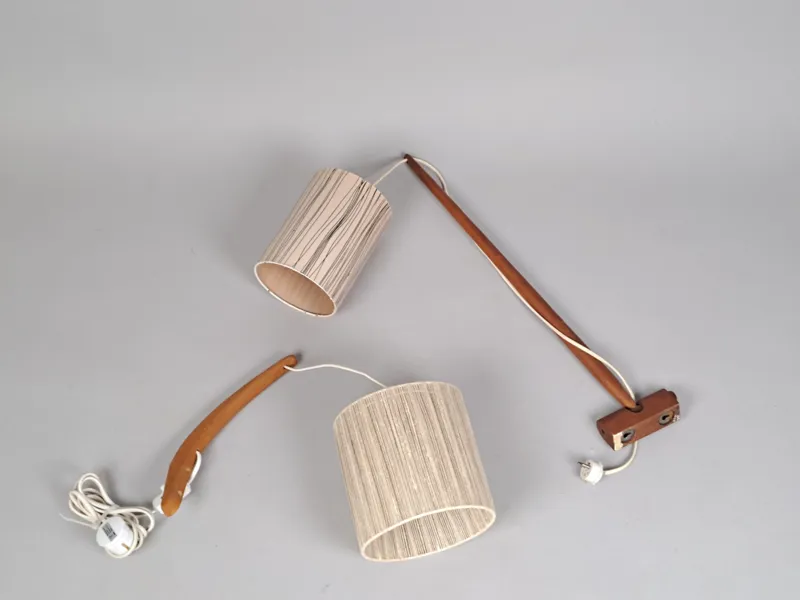 Vägglampor 2 st, Teak 1960-tal