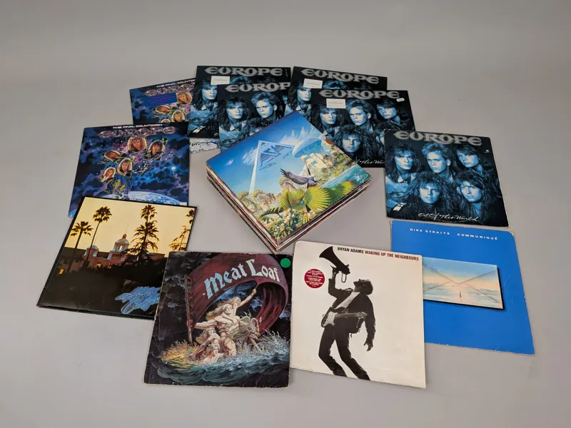Parti LP-skivor/vinyl, bl.a. Europe, Meat Loaf m.fl.